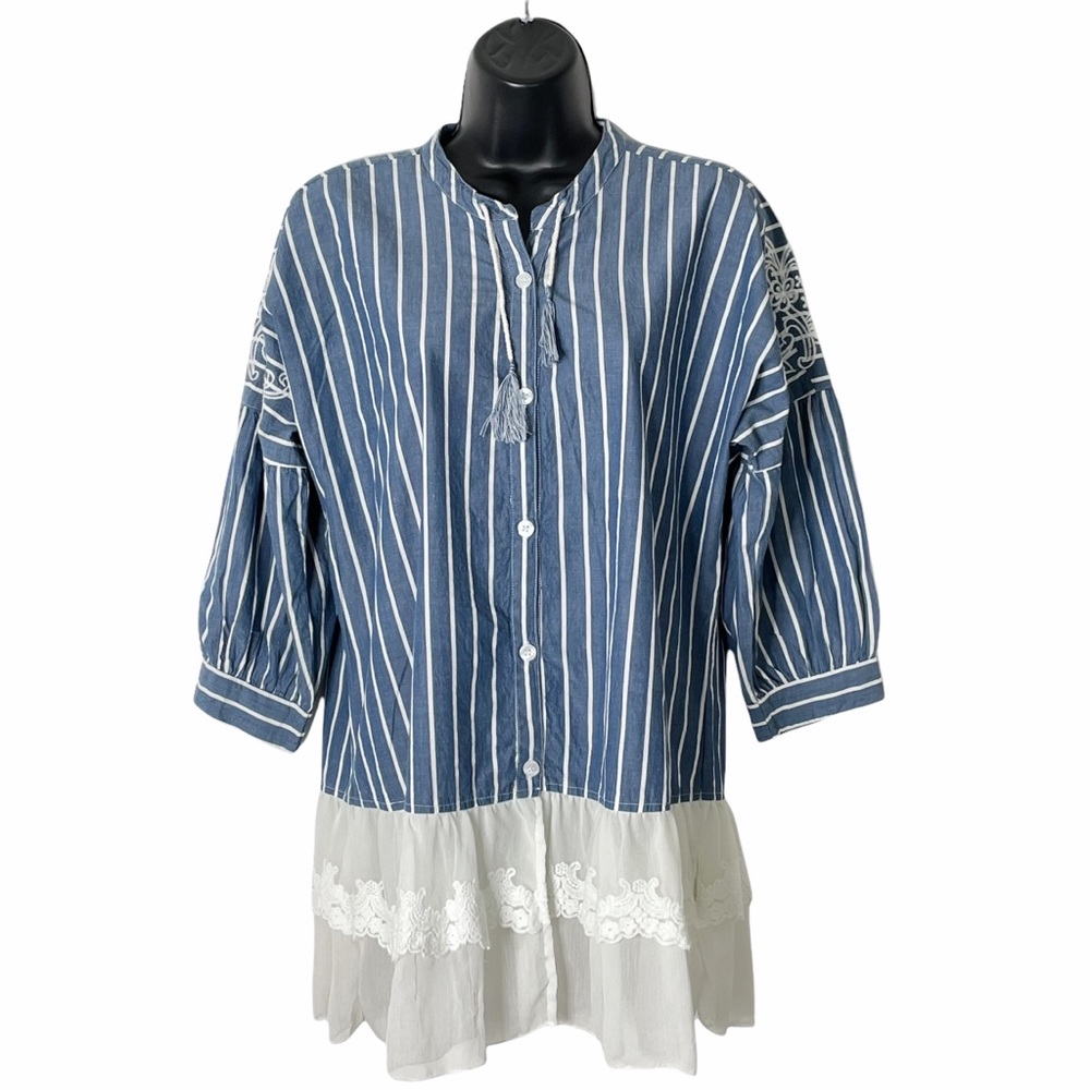 BLUE BAYOU embroidered tunic | M
